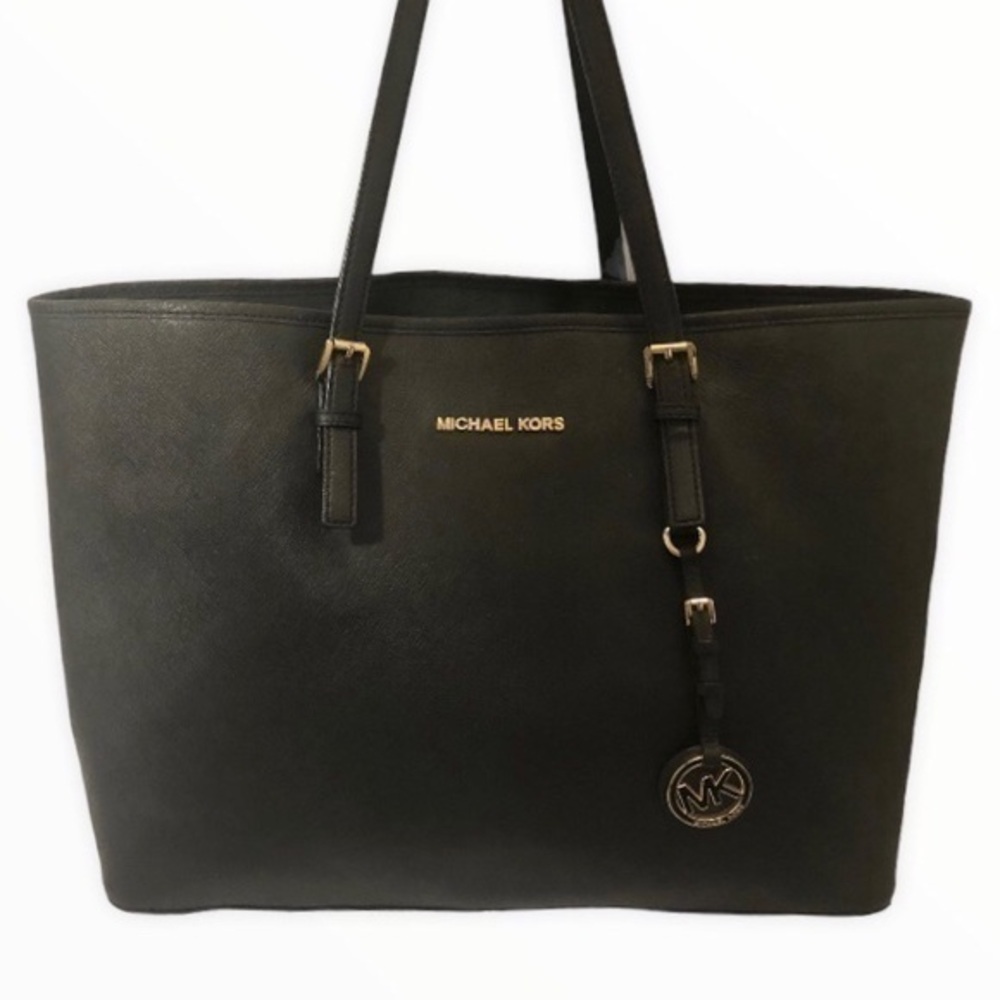 Michael kors black saffiano leather tote bag